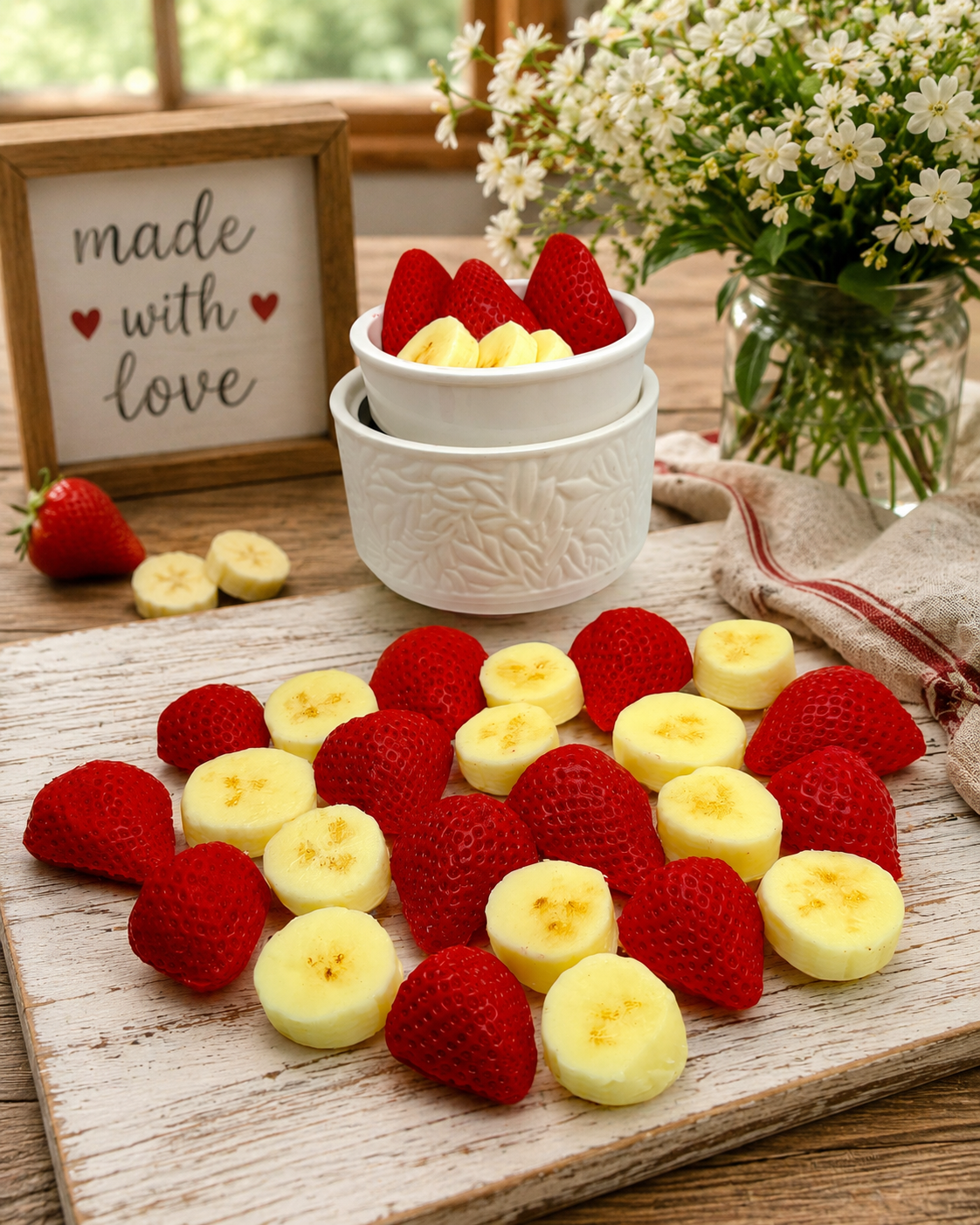 Strawberry Banana Wax Melts/Soy Wax Melts/Strongly Scented Wax Melts/Wax Embeds/Wax Tarts for Wax Warmers. 5.25 oz.