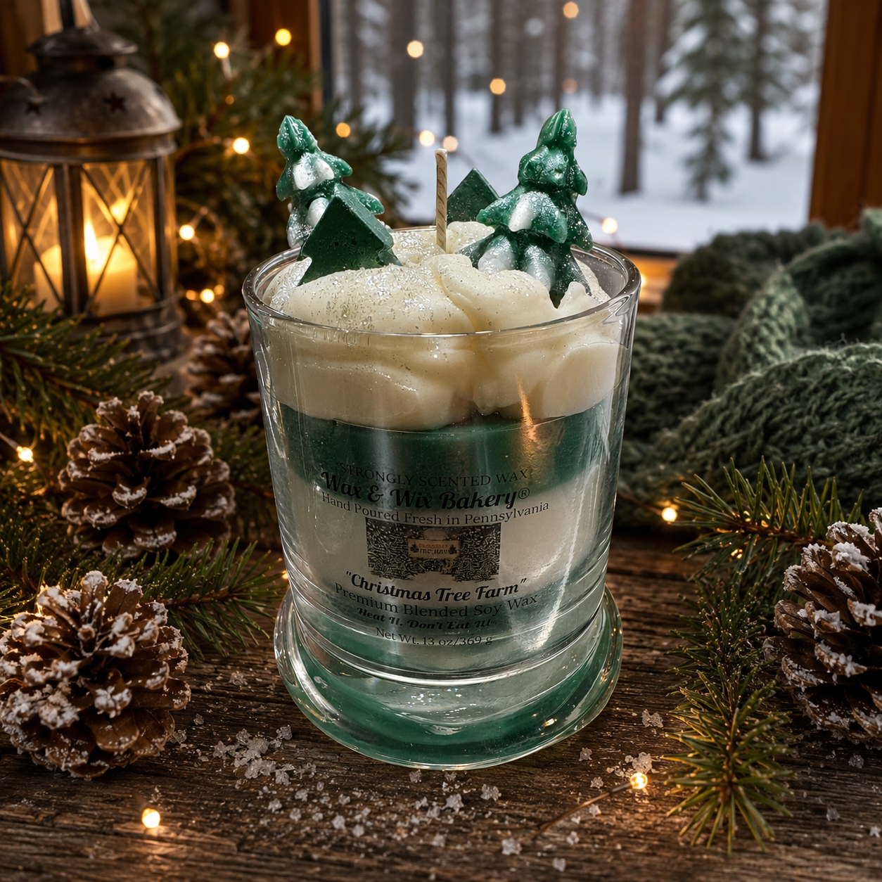 Christmas Tree Candle Large 13oz. Soy Candle/Strong Scented Candle/Holiday Candle/Winter Candle/Christmas Candle.