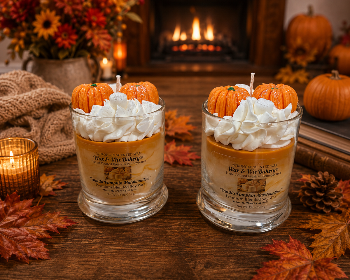 Vanilla Pumpkin Marshmallow Candle. 13oz. Soy Candle/Strong Scented Candle/Pumpkin Candle/Holiday Candle/Fall Candle
