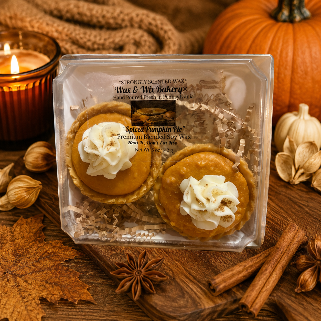 Spiced Pumpkin Pie Wax Melts. 5 oz. Pie Wax Melts/Soy Wax Melts/Strongly Scented Wax Melts/Wax Tarts for Wax Warmers. 2 Pies