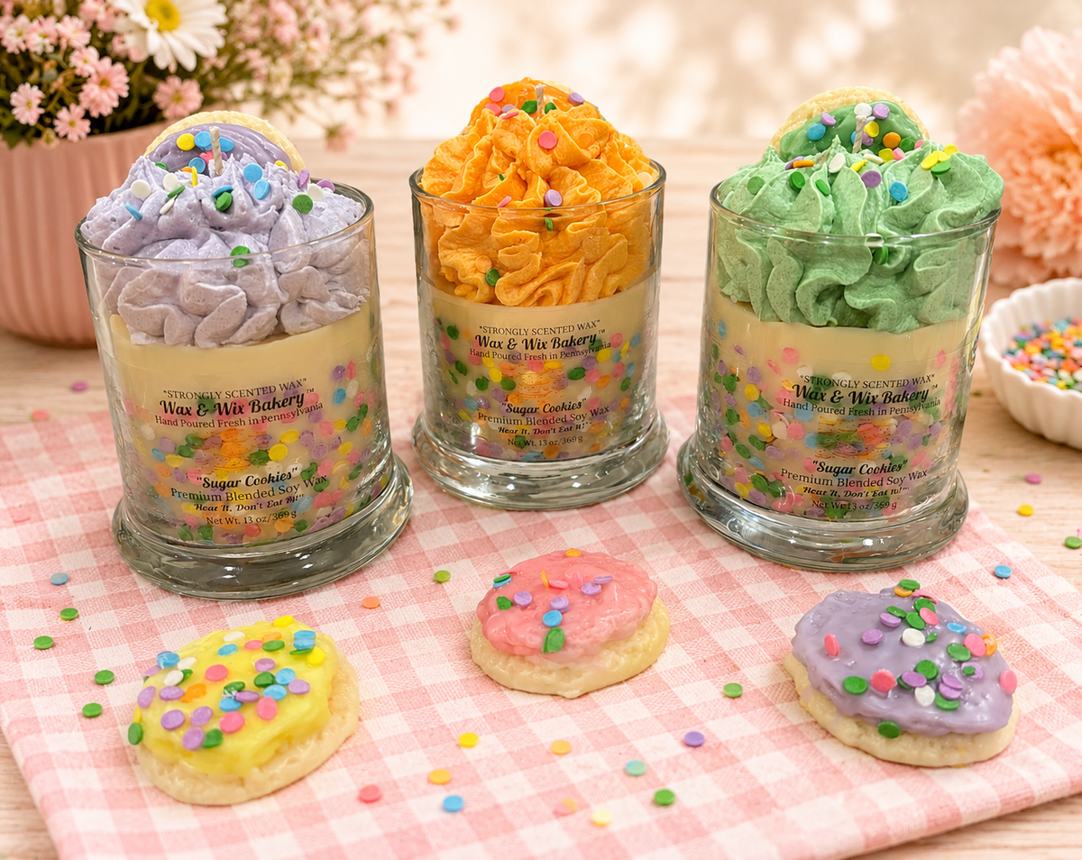 Sugar Cookie Soy Wax Candle/Large 13oz Candle/6 Color Choices/Strong Scented Soy Wax Candle.