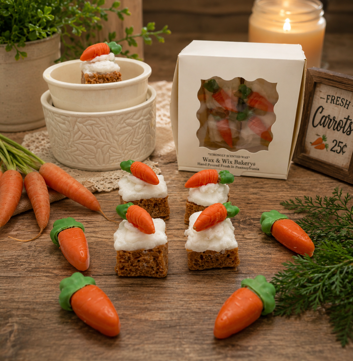 Carrot Cake Pieces of Cake Wax Melts/Carrot Cake Wax Melts/Soy Wax Melts/Strongly Scented Wax Melts/Wax Tarts for Wax Warmers. 4oz-5oz.