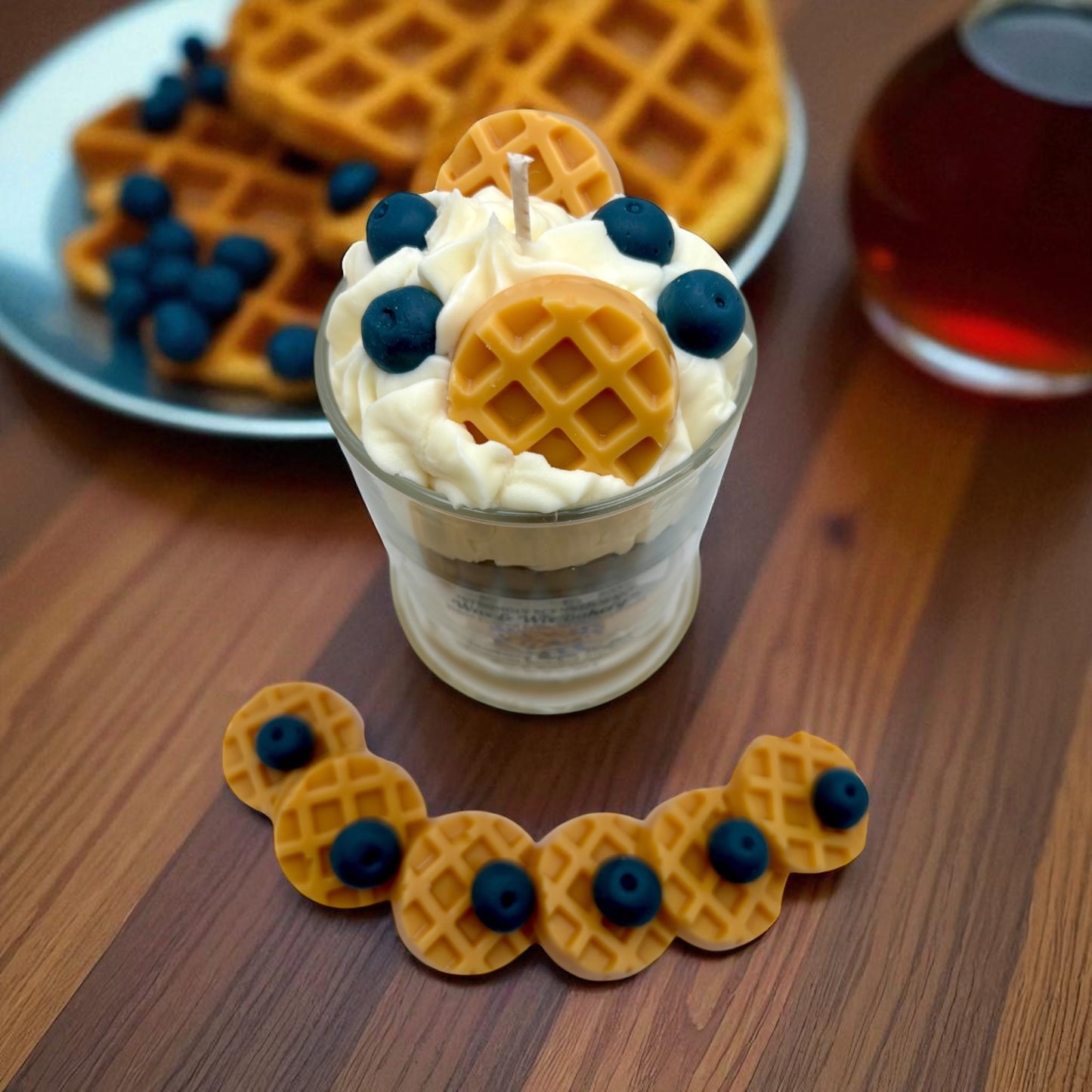 Blueberry Maple Waffle Candle. 13 oz. Large Soy Candle/Waffles, Blueberries, Maple Syrup. Strongly Scented Candle.