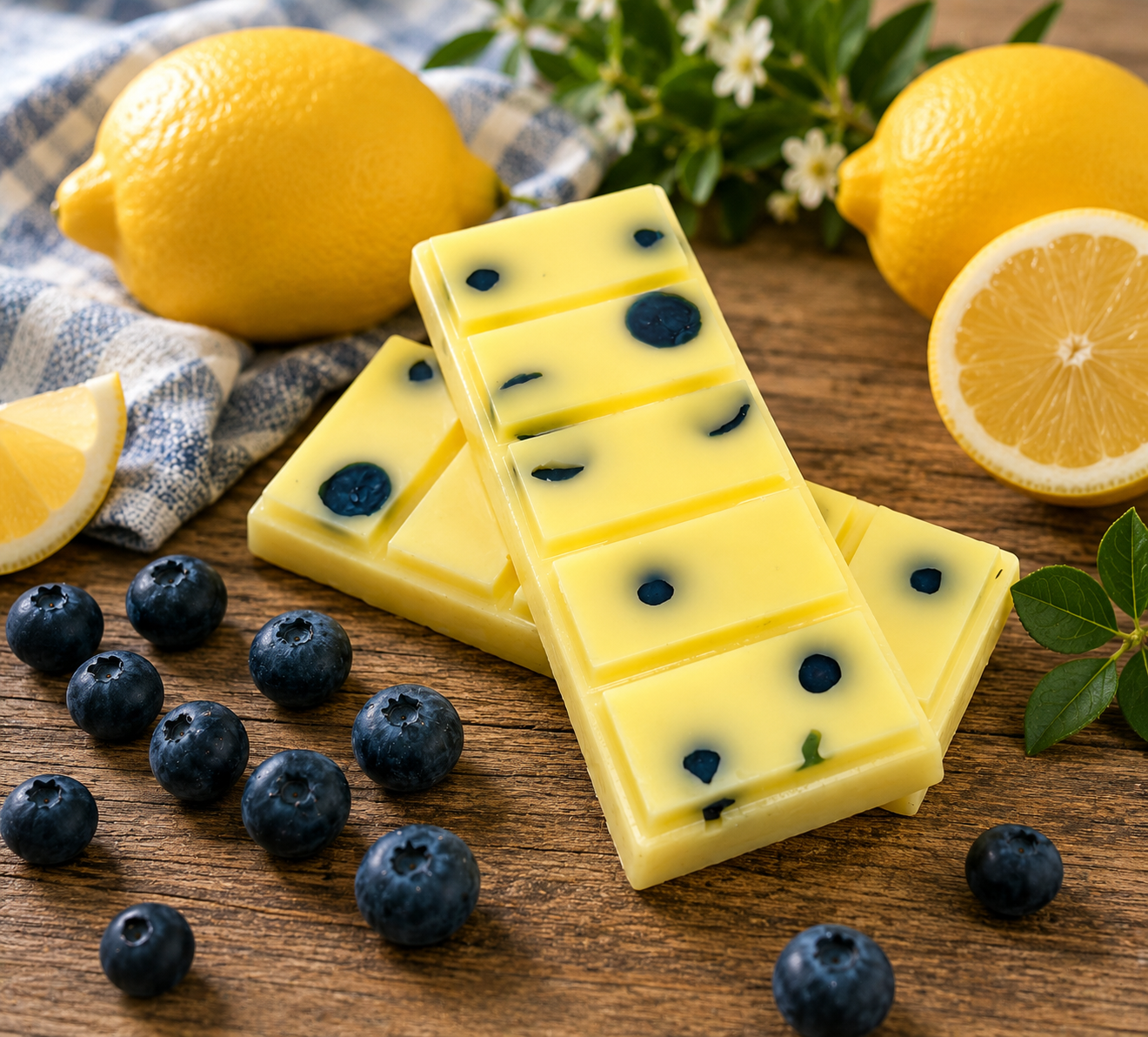 Lemon Blueberry Pound Cake Wax Melts Snap Bar. 1.75 oz. Soy Wax Melts/Strongly Scented Wax Melts. 1 Bar