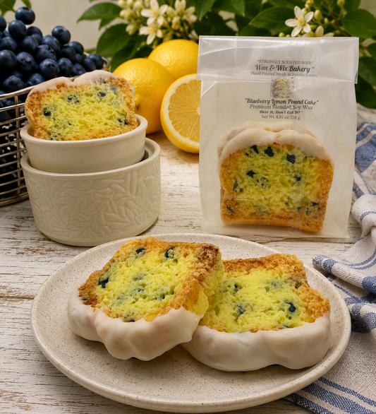 Glazed Lemon Blueberry Pound Cake Large Wax Melts. 4.85 oz. Bread Wax Melts/Soy Wax Melts/Strongly Scented Wax Melts/2 Large Pieces.