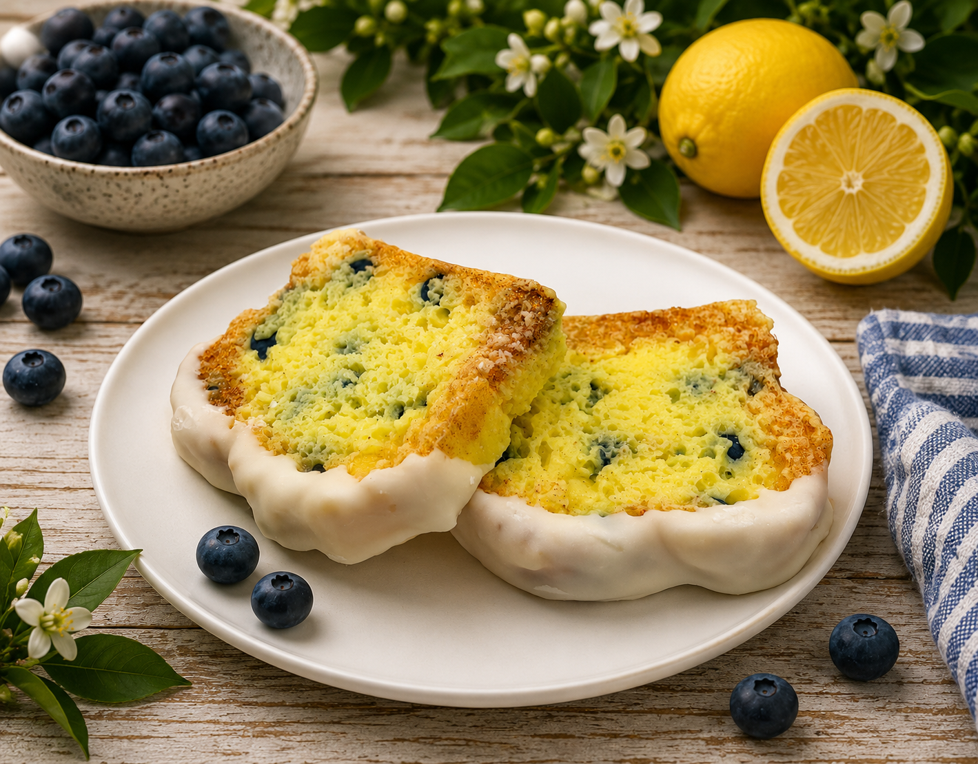 Glazed Lemon Blueberry Pound Cake Large Wax Melts. 4.85 oz. Bread Wax Melts/Soy Wax Melts/Strongly Scented Wax Melts/2 Large Pieces.