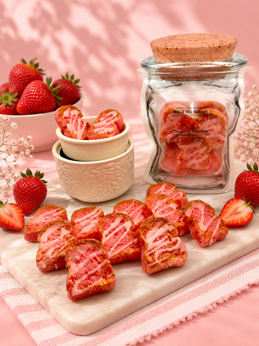 Strawberry Pound Cake Wax Melts. 6 oz. Bread Wax Melts/Strawberry Wax Melts/Soy Wax Melts/Strongly Scented Wax Melts/9 Pieces