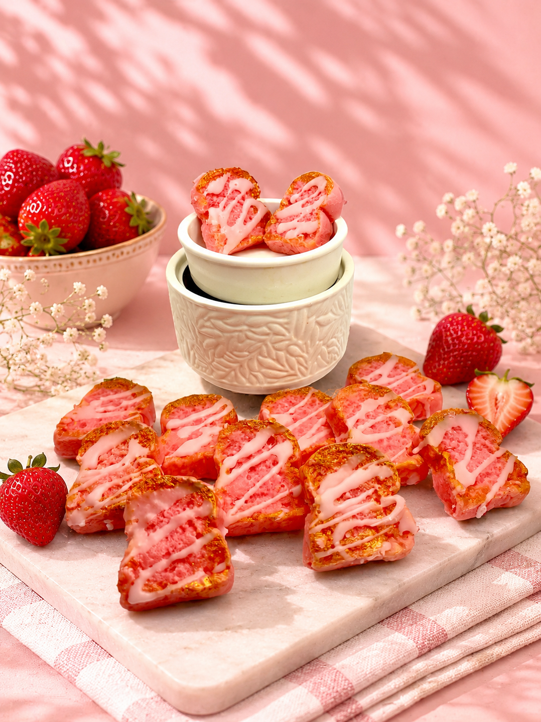 Strawberry Pound Cake Wax Melts. 6 oz. Bread Wax Melts/Strawberry Wax Melts/Soy Wax Melts/Strongly Scented Wax Melts/9 Pieces
