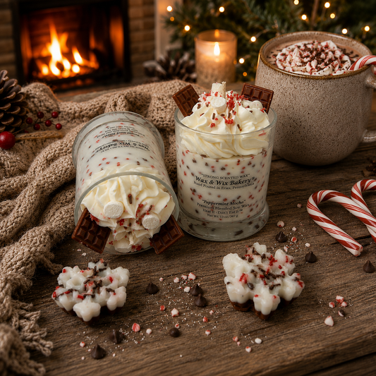 Peppermint Mocha Candle. 13 oz. Soy Candle/Chocolate/Marshmallows. Strongly Scented Candle/Christmas Candle/Holiday Candle/Winter Candle