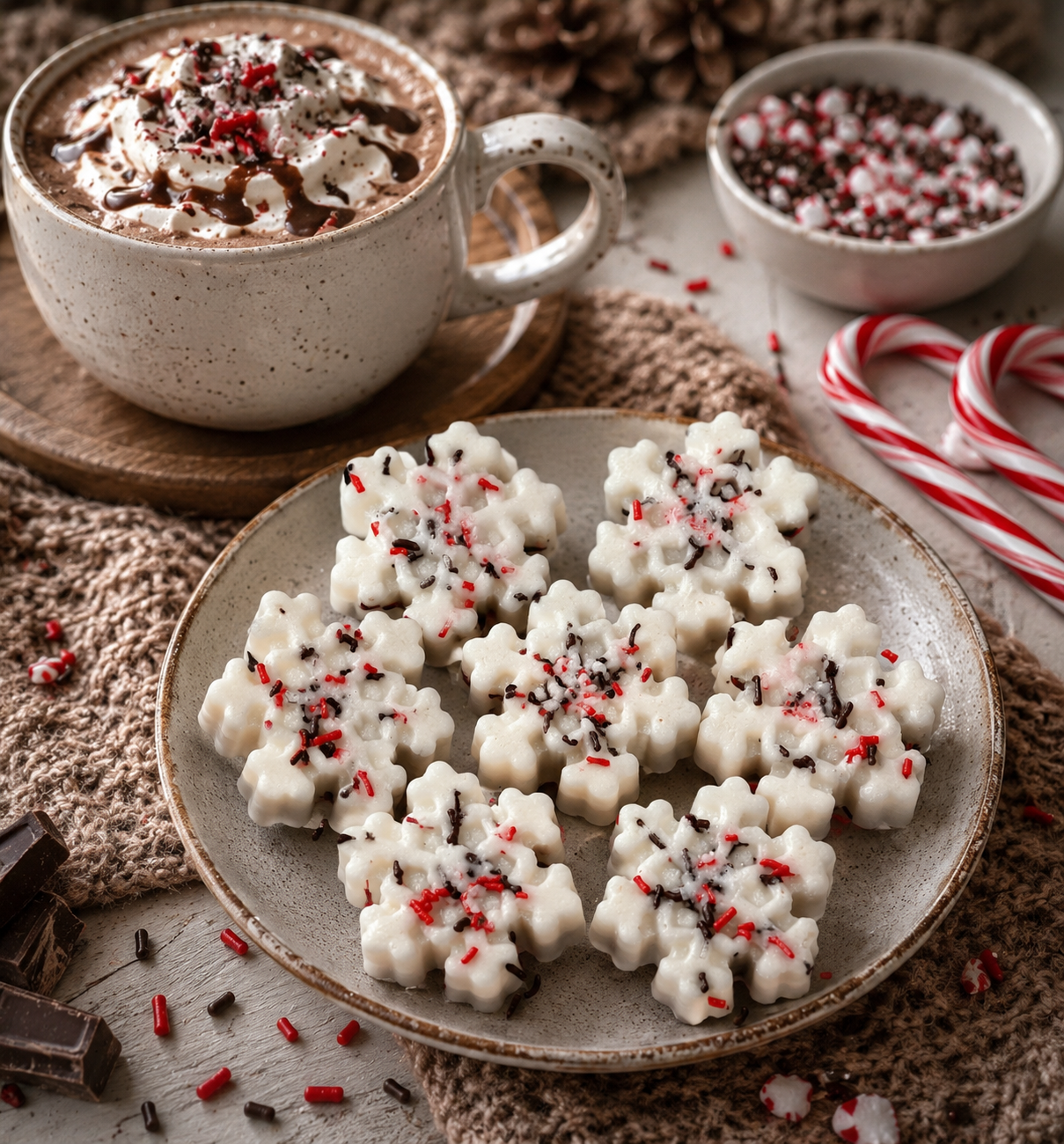 Peppermint Mocha Snowflake Wax Melt. 5 oz. Winter Wax Melt/Soy Wax Melts/Strongly Scented Wax Melts/Wax Tarts for Wax Warmers. 6 Pieces