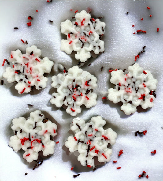 Peppermint Mocha Snowflake Wax Melt. 5 oz. Winter Wax Melt/Soy Wax Melts/Strongly Scented Wax Melts/Wax Tarts for Wax Warmers. 6 Pieces