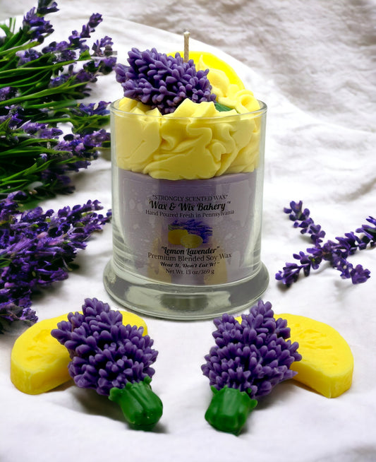 Lavender Lemon Soy Candle. 13 oz. Soy Candle. Lavender/Lemons. Strongly Scented Candle