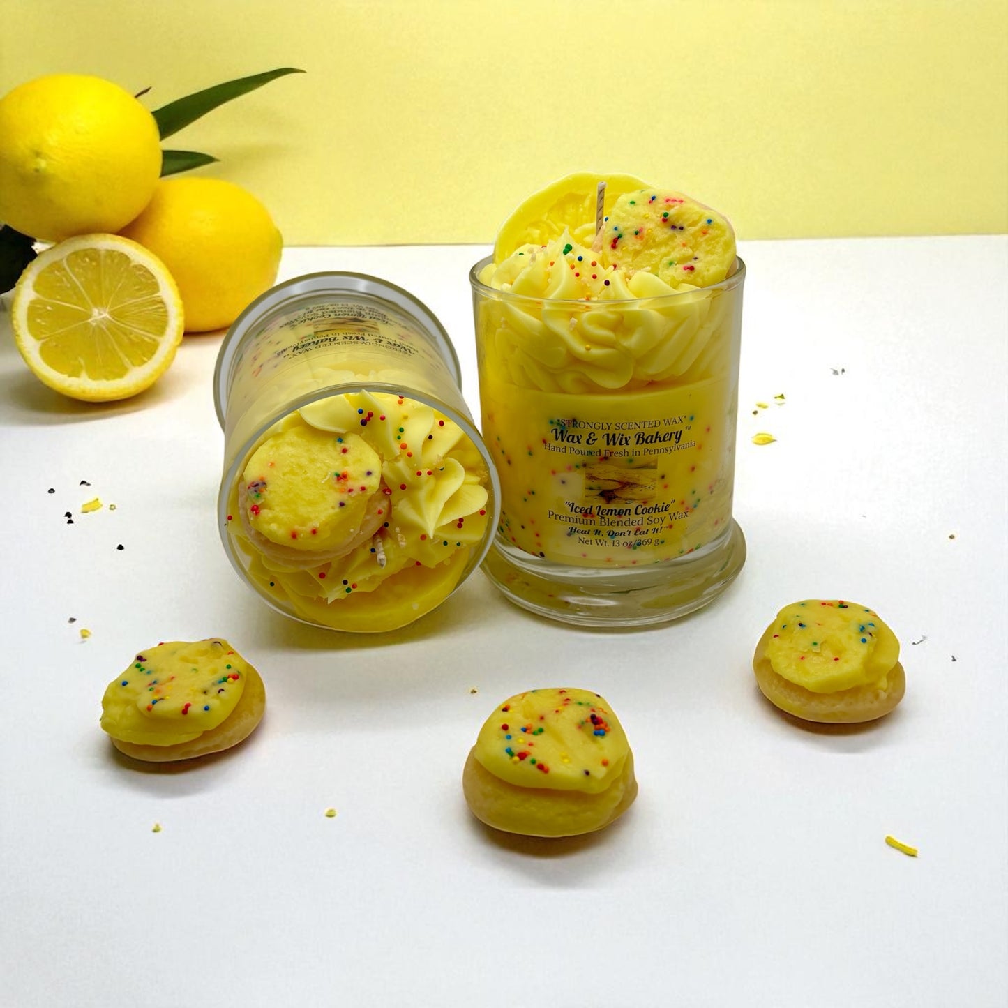 Lemon Cookie Candle. Large 13 oz. Soy Candle/Cookies and Lemons. Strongly Scented Candle
