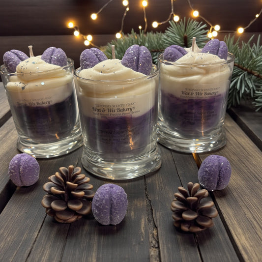 Frosted Sugar Plum Candle. 13oz. Soy Candle/Strong Scented Candle/Holiday Candle/Winter Candle