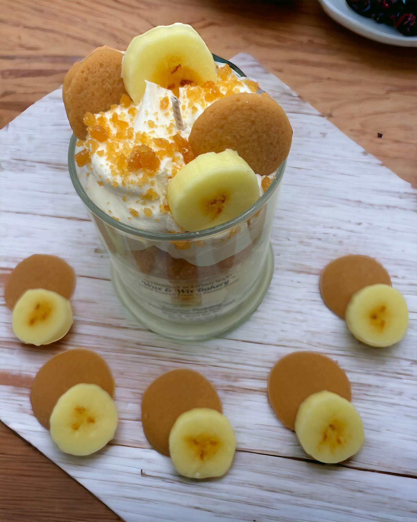 Banana Pudding Candle. 13 oz. Soy Candle/Bananas & Vanilla Wafers. Strongly Scented Candle