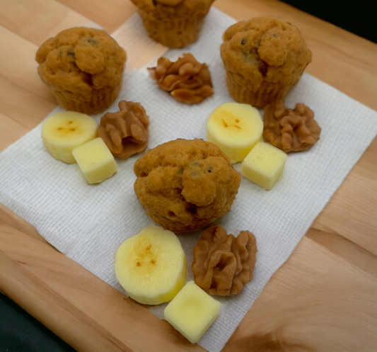 Small Banana Nut Muffin Wax Melts/Bananas, Walnuts, Muffins, Butter Wax Melts/Soy Wax Melts/Strongly Scented Wax Melts/Wax Tarts for Wax Warmers. 4.85 oz.