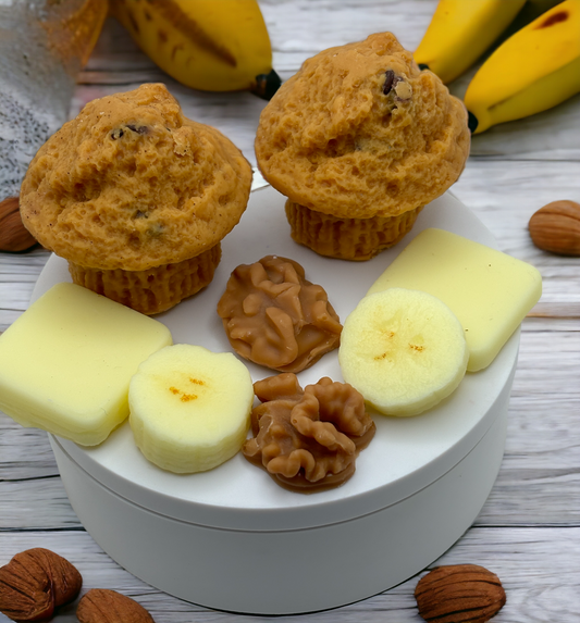 Large Banana Nut Muffin Wax Melts/Bananas, Walnuts, Muffins, Butter Wax Melts/Soy Wax Melts/Strongly Scented Wax Melts/Wax Tarts for Wax Warmers. 4.85 oz.