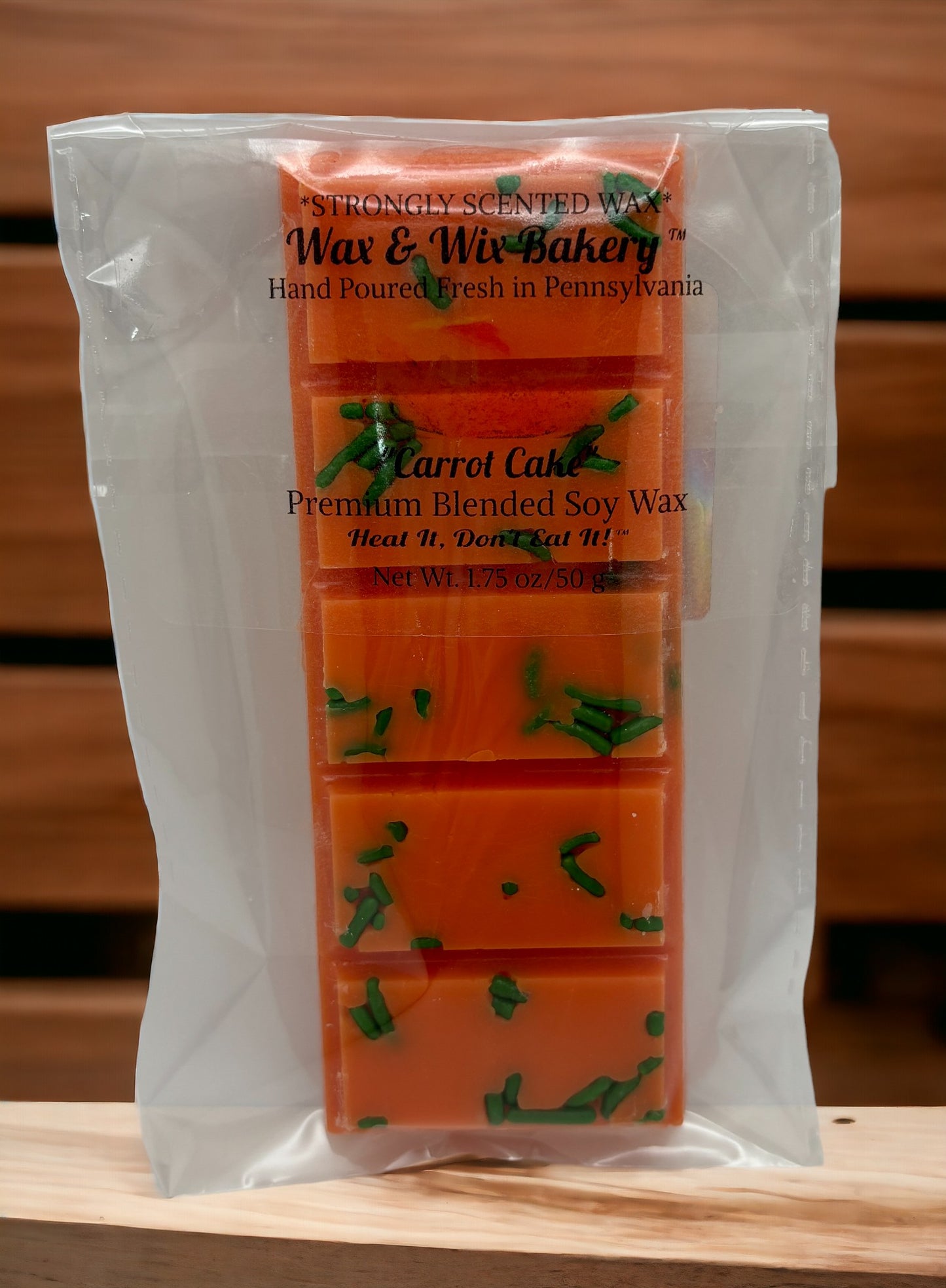 Carrot Cake Snap Bar. Strongly Scented Soy Wax. Wax Melts/Wax Tarts/Snap Bar for Wax Warmers. 1.75 Oz. 1 Bar