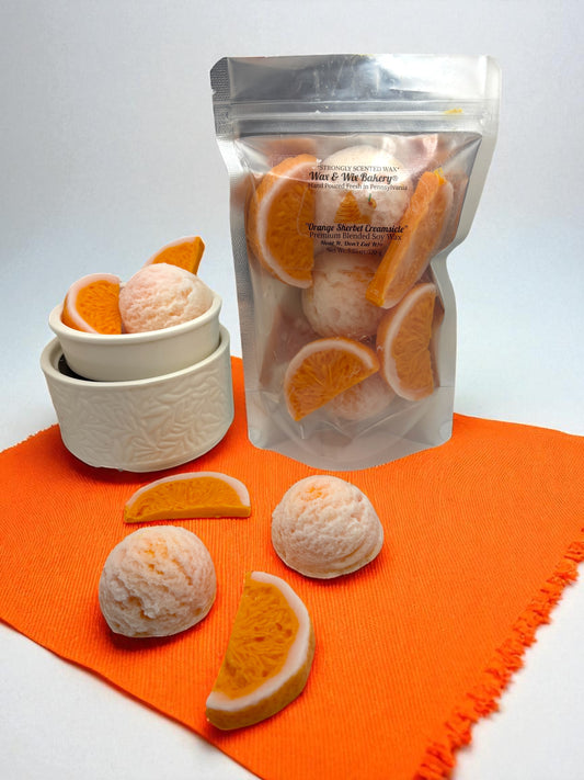 Orange Sherbet Creamsicle Wax Melts. 5.25 oz. Summer Wax Melts/Soy Wax Melts/Strongly Scented Wax Melts/7 Pieces