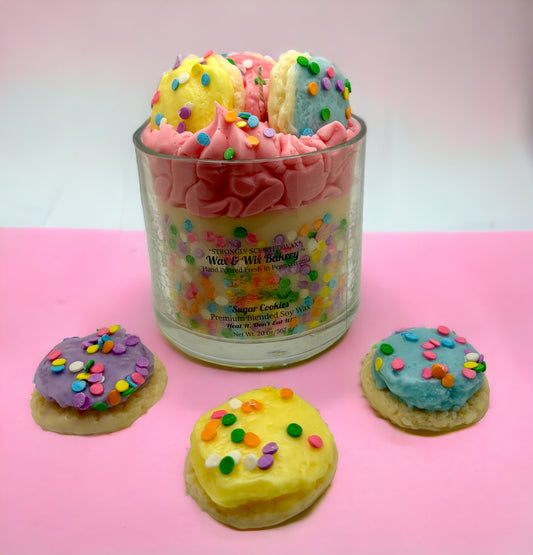 Frosted Sugar Cookie Soy Wax Candle/20oz Large 3 Wick Candle/Strong Scented Soy Wax Candle.