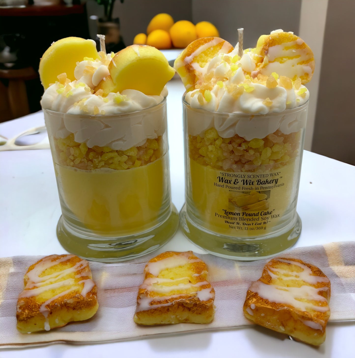Lemon Pound Cake Candle. 13 Ounce. Pound Cake. Soy Wax Candle. Strongly Scented Candle.