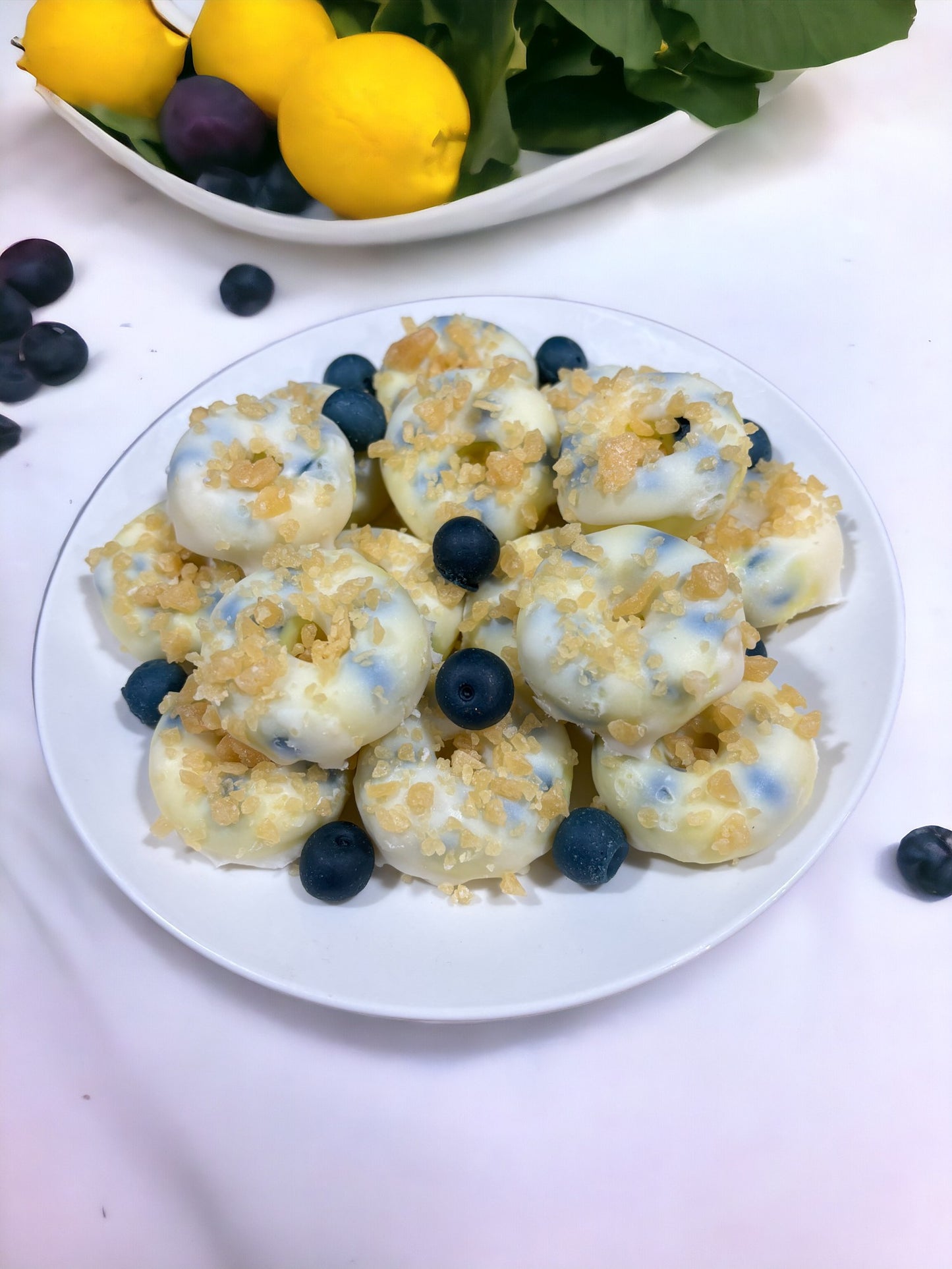 Glazed Lemon Blueberry Crumb Mini Donut Wax Melts. 1 Full Dozen. 8.20 oz. Donut Wax Melts/12 Donuts
