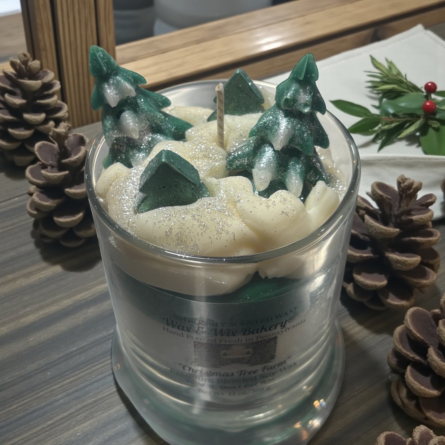 Christmas Tree Candle Large 13oz. Soy Candle/Strong Scented Candle/Holiday Candle/Winter Candle/Christmas Candle.