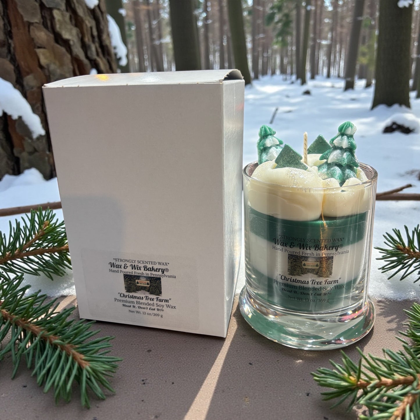 Christmas Tree Candle Large 13oz. Soy Candle/Strong Scented Candle/Holiday Candle/Winter Candle/Christmas Candle.