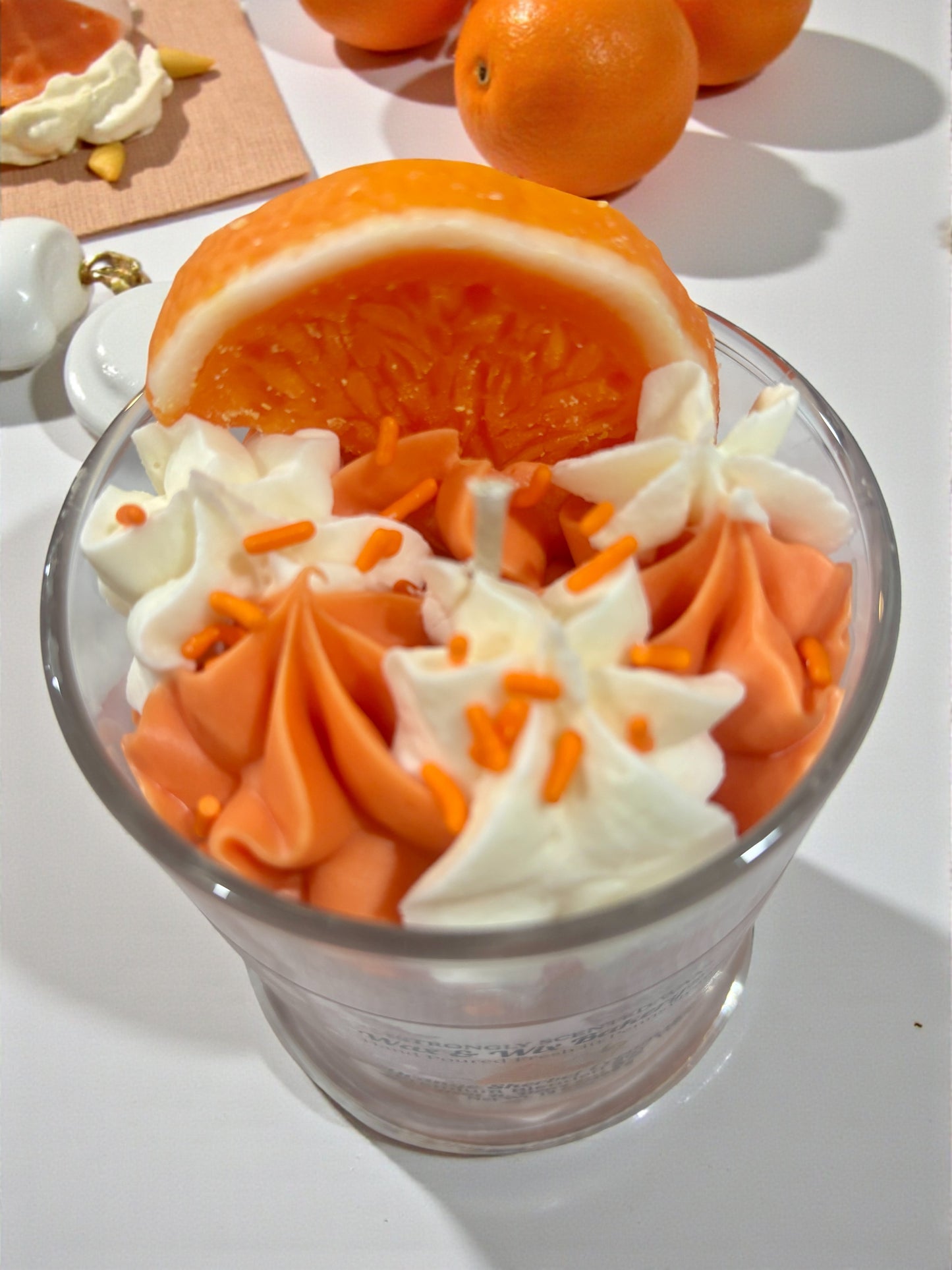 Orange Sherbet Creamsicle Candle. 13 oz. Soy Candle/Oranges, Ice Cream. Strongly Scented Candle. Dessert Candle/Food Candle