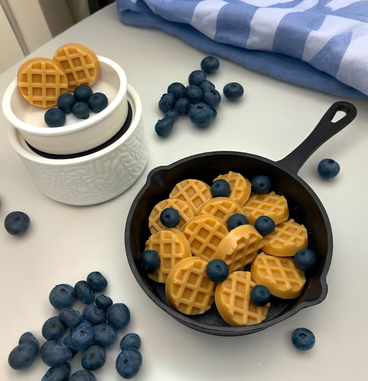 Blueberry Maple Waffle Wax Melts. Bakery Wax Melt. Soy Wax Melts. Strongly Scented Wax Melts/Wax Tarts for Wax Warmers. 4 oz. 12 Waffles +9 Blueberries