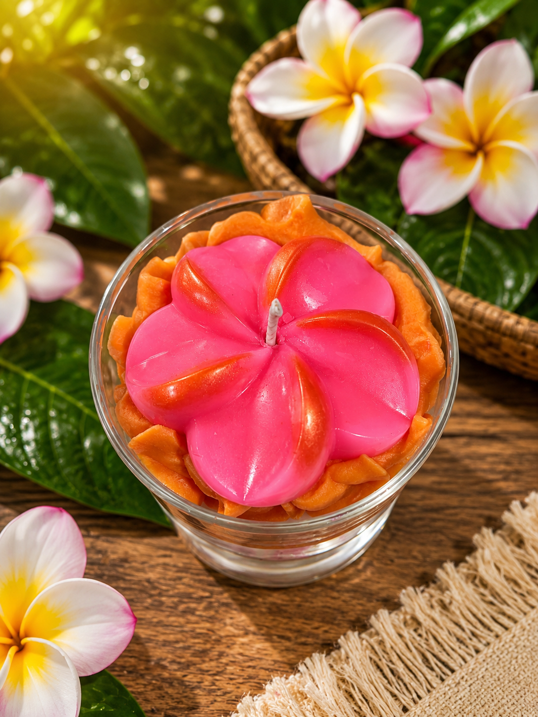 Plumeria Flower Candle. Large 13 oz. Soy Candle. Spring Summer Candle/Strongly Scented Candle/Flower Candle