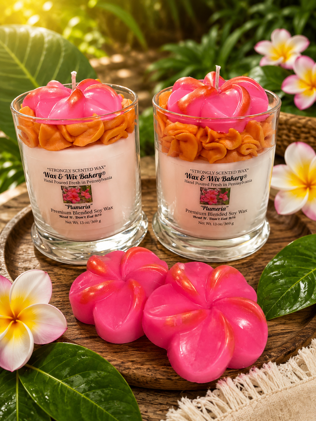 Plumeria Flower Candle. Large 13 oz. Soy Candle. Spring Summer Candle/Strongly Scented Candle/Flower Candle