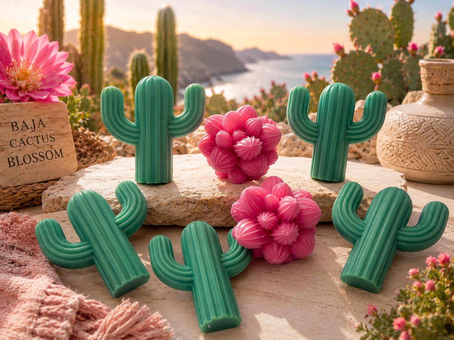 Baja Cactus Blossom Wax Melts. 4.15 oz. Spring/Summer Wax Melts/Flower Wax Melts/Soy Wax Melts/Strongly Scented Wax Melts