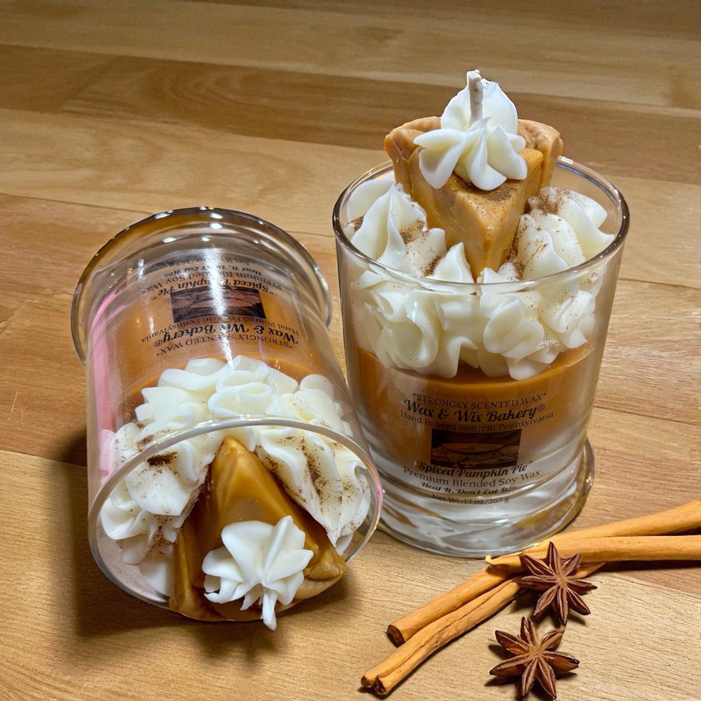 Spiced Pumpkin Pie Candle 13oz. Soy Candle/Strong Scented Candle/Pumpkin Candle/Holiday Candle/Fall Candle.