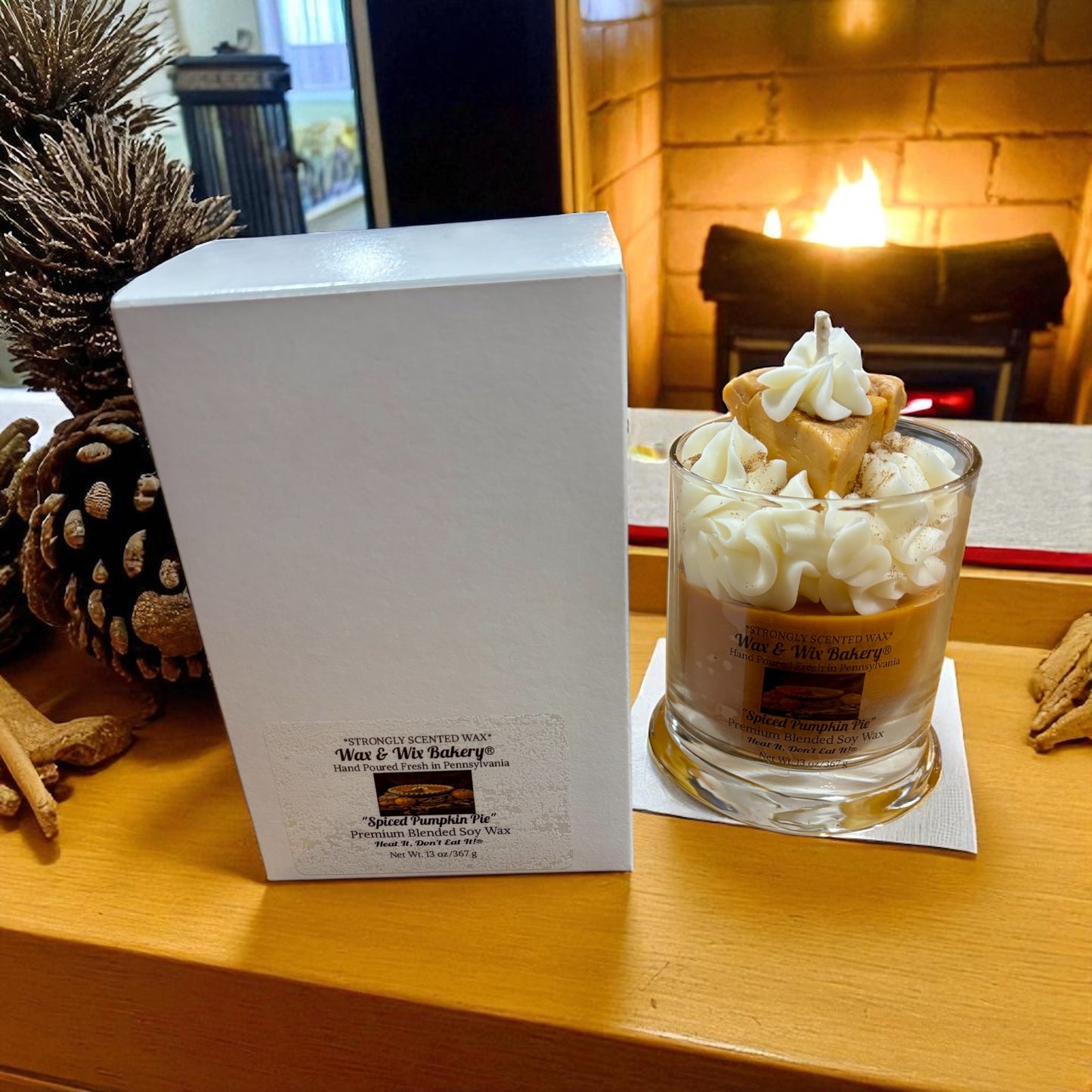 Spiced Pumpkin Pie Candle 13oz. Soy Candle/Strong Scented Candle/Pumpkin Candle/Holiday Candle/Fall Candle.