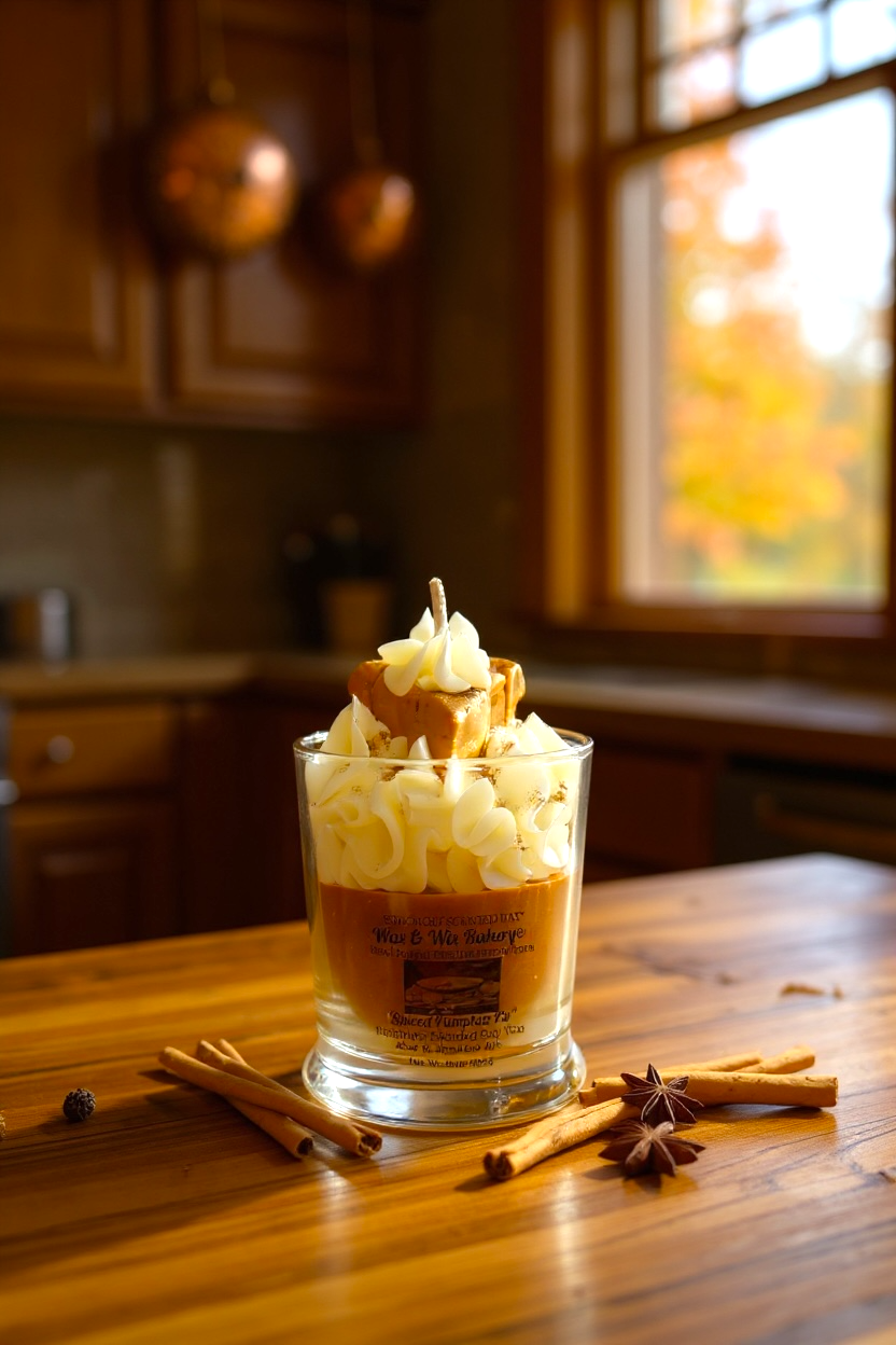 Spiced Pumpkin Pie Candle 13oz. Soy Candle/Strong Scented Candle/Pumpkin Candle/Holiday Candle/Fall Candle.