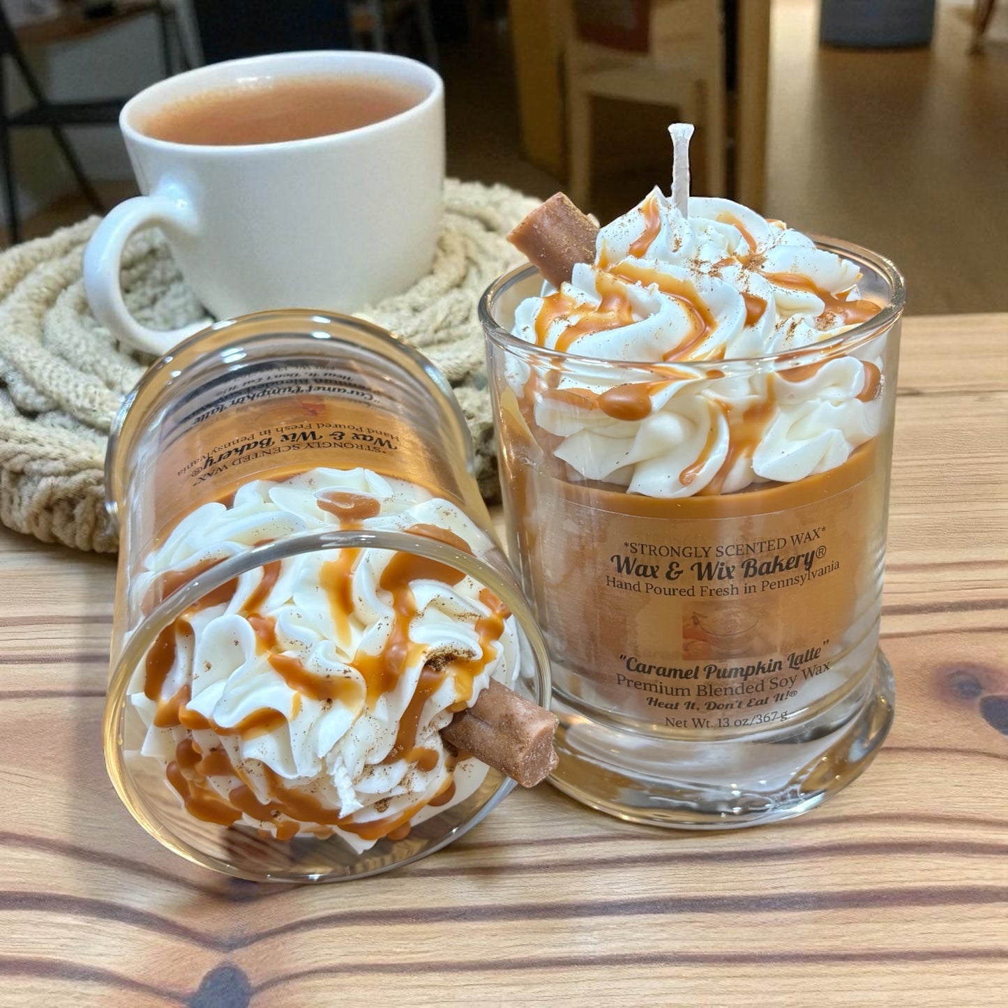Caramel Pumpkin Latte Candle 13oz. Soy Candle/Strong Scented Candle/Pumpkin Candle/Holiday Candle/Fall Candle