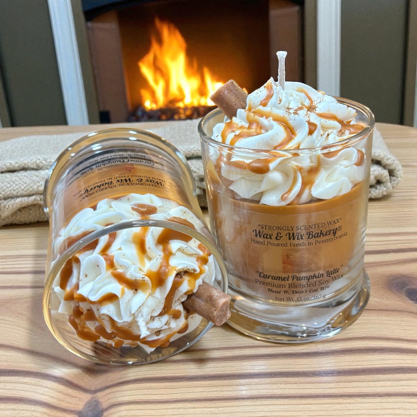 Caramel Pumpkin Latte Candle 13oz. Soy Candle/Strong Scented Candle/Pumpkin Candle/Holiday Candle/Fall Candle