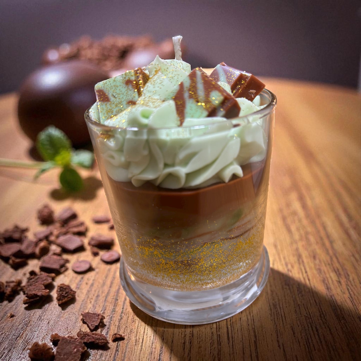 Dubai Chocolate Luxury Candle. Large 13 oz. Soy Candle/Chocolate/Pistachio. Strongly Scented Candle/Dessert Candle