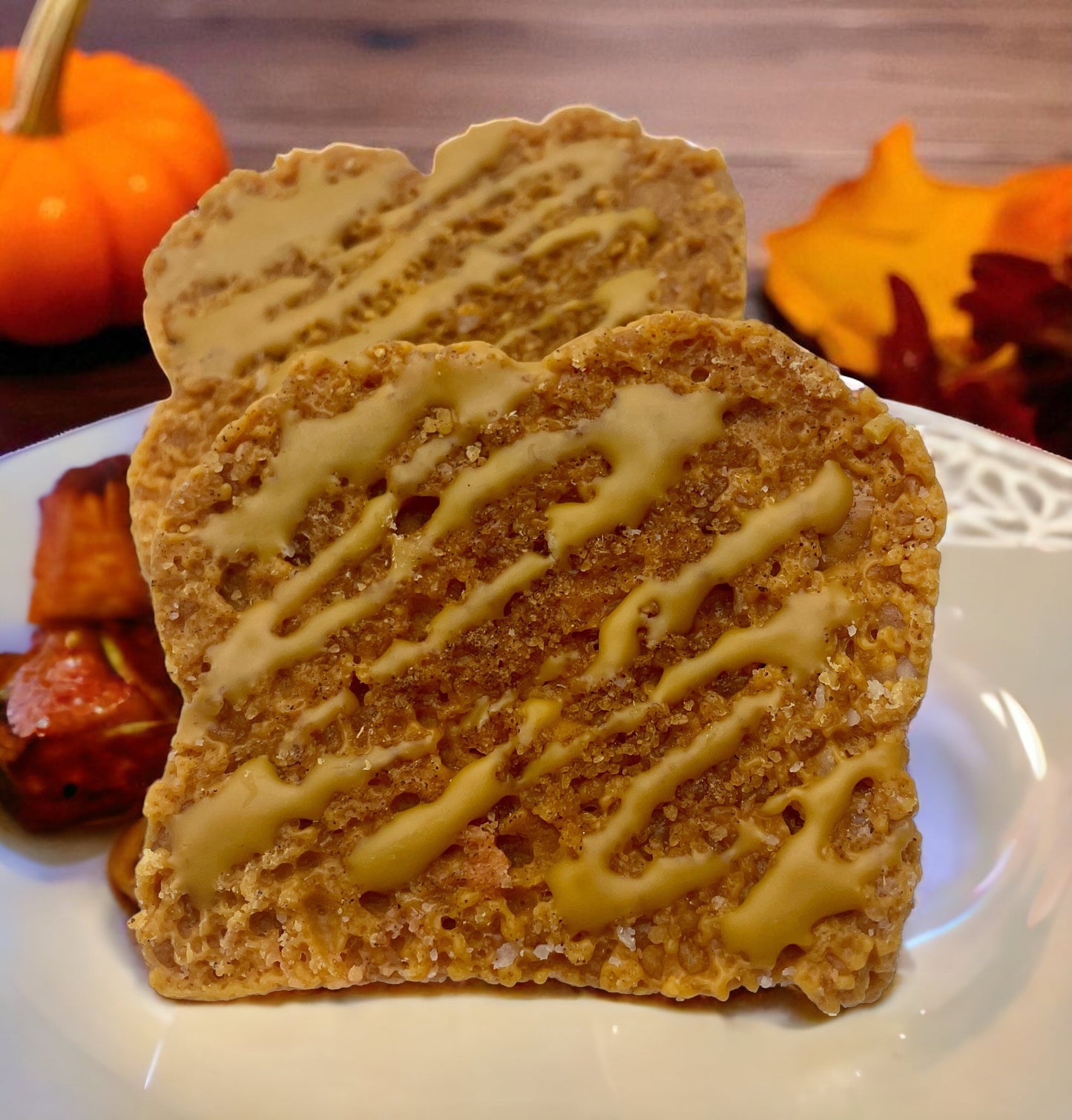 Caramel Pumpkin Swirl Bread Wax Melts. 4 oz. Bread Wax Melts/Soy Wax Melts/Strongly Scented Wax Melts/Wax Tarts for Wax Warmers/. 2 Pieces.