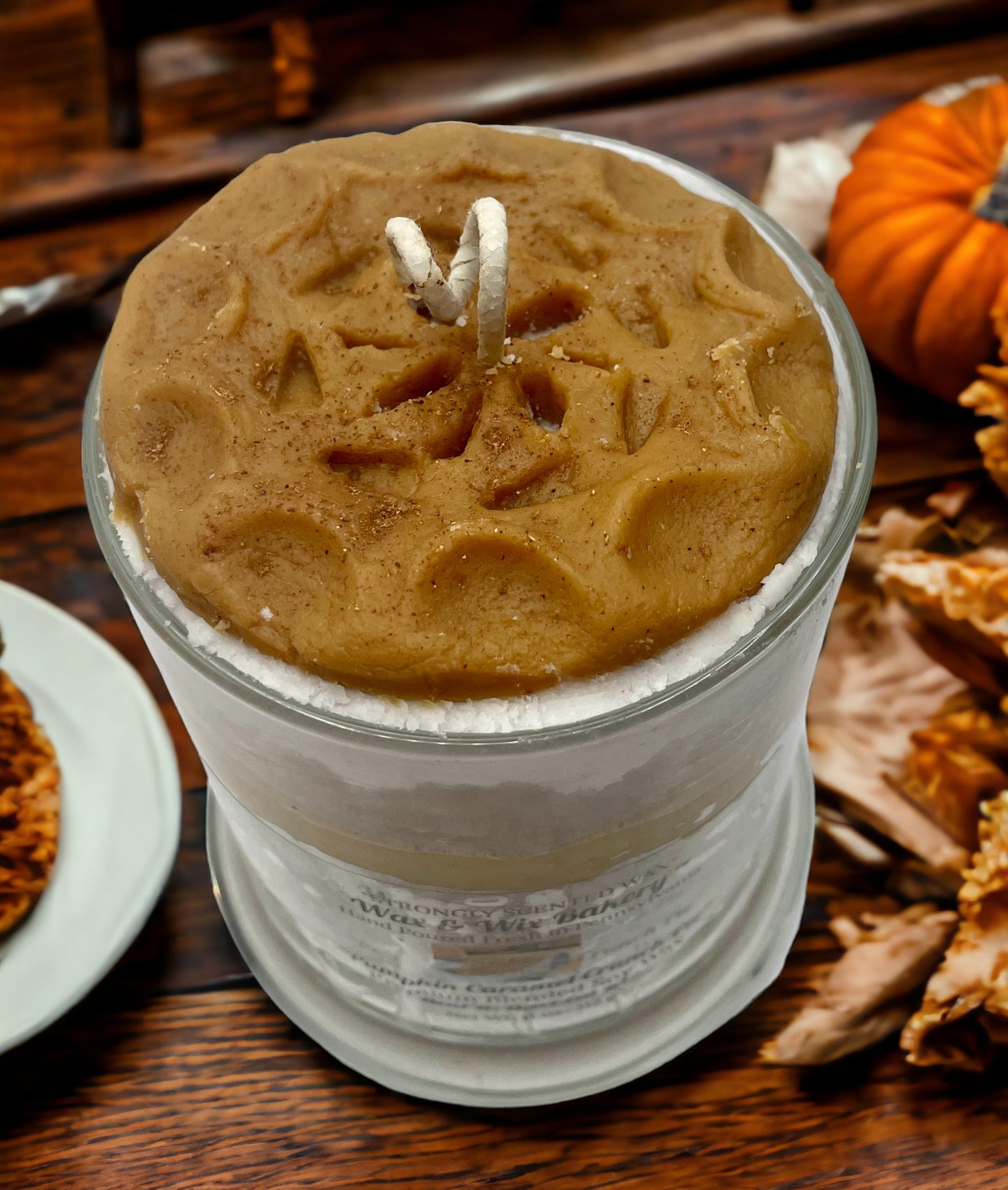 Pumpkin Caramel Crunch Pie Candle 11oz. Soy Candle/Strong Scented Candle/Pumpkin/Gift Box/Gift Bag/Holiday Candle/Winter Candle/Fall Candle.