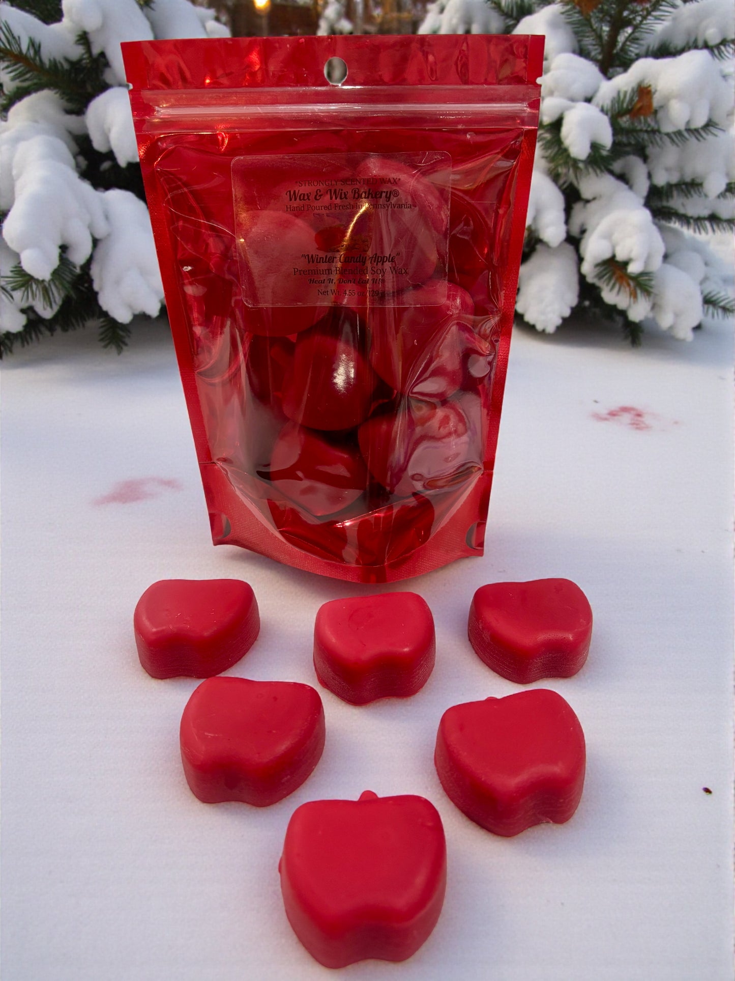 Winter Candy Apple Wax Melts. 4.55 oz. Winter Wax Melt/Apple Wax Melts/Soy Wax Melts/Strongly Scented Wax Melts/Wax Tarts for Wax Warmers.