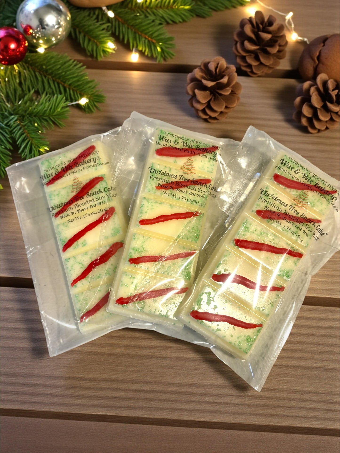 Christmas Tree Snack Cake Snap Bar Wax Melt. 1.75 oz. Winter Wax Melt/Soy Wax Melts/Strongly Scented Wax Melts/Wax Tarts for Wax Warmers.