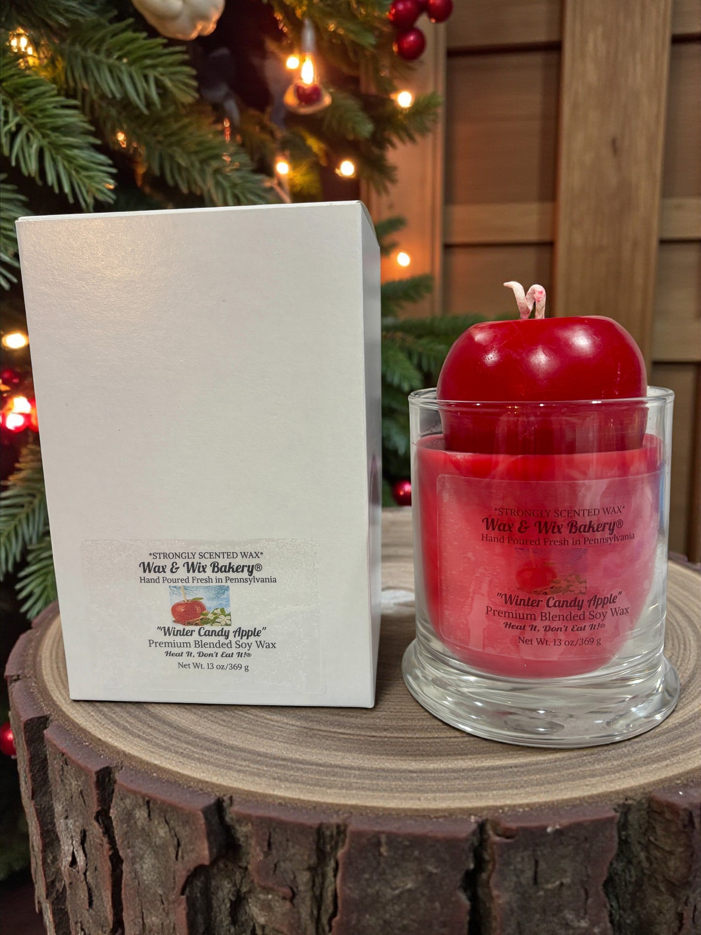 Winter Candy Apple Candle. 13oz. Soy Candle/Strong Scented Candle/Holiday Candle/Winter Candle