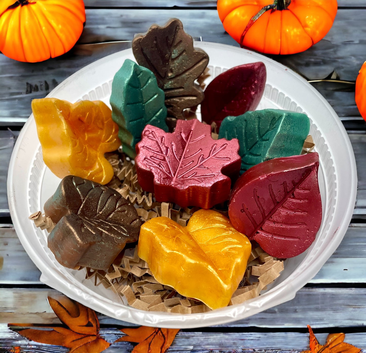 Leaves Wax Melts. 4 Scent Variety Pack. 3 Oz. Soy Wax Melts/Leaf Shaped/Strongly Scented Wax Melts/Wax Tarts for Wax Warmers/Fall Wax Melts